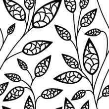 Tileable Leaf Pattern Wall Decal D020