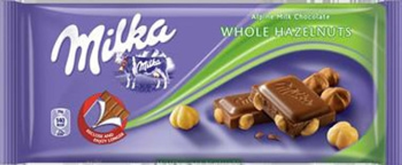 Milka Chocolate w/whole Hazelnuts 100g - Pirinfoods