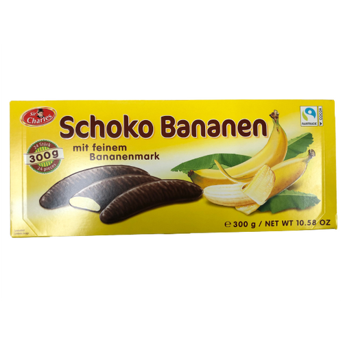 Schoko Bananen Marshmallow with Banana Flavor and Chocolate Glacing 300g