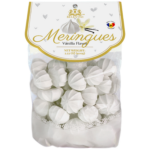 BELEVINI Mini Meringue COOKIES w/ VANILLA Flavor  (100g)