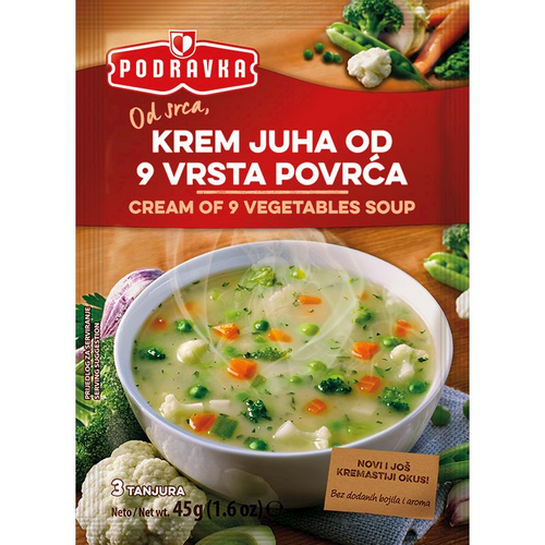 PODRAVKA CREM OF 9 VEGETABLES SOUP 45g