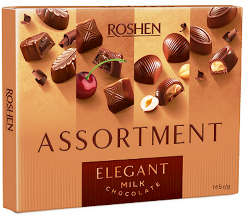 Roshen Elegant milk choco assortment pralines 145g