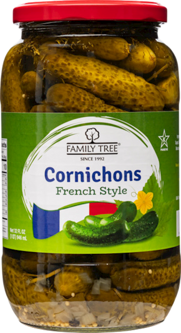 FAMILY TREE CORNICHONS PICKLED FRENCH STYLE 946ml