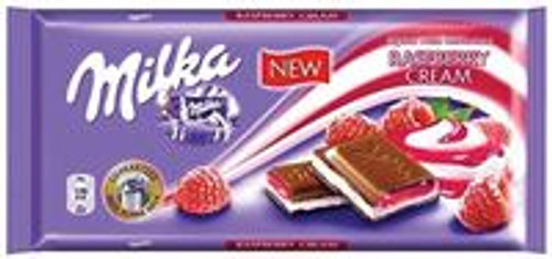 MILKA RASPBERRY CHOCOLATE BARS 100GR