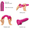 Strap-on-Me Sliding Skin Dual Density Silicone Suction Cup Realistic Dildo - Medium Fuchsia