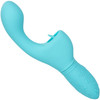 Rechargeable Butterfly Kiss Silicone Flicker Dual Stimulation Vibrator By CalExotics - Blue