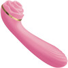 Bloomgasm Passion Petals 10X Air-Stim Silicone Rose Clitoral Stimulator With Insertable Vibrator - Pink