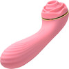 Bloomgasm Passion Petals 10X Air-Stim Silicone Rose Clitoral Stimulator With Insertable Vibrator - Pink