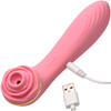 Bloomgasm Passion Petals 10X Air-Stim Silicone Rose Clitoral Stimulator With Insertable Vibrator - Pink