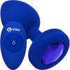 b-Vibe Vibrating Jewel Plug L/XL Remote Control Silicone Anal Toy - Navy