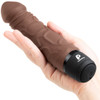 Powercocks Realistic Silicone Waterproof Rechargeable 6.5" Vibrator - Chocolate