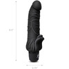 Powercocks Realistic Silicone Waterproof Rechargeable 7" Vibrator With Clitoral Stimulator - Black