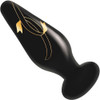 Secret Kisses Handblown Glass Anal Plug 4.5" Advanced - Black & Gold