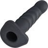 Merge Collection Banx 8" Silicone Ribbed Hollow Dildo By Sportsheets - Black