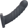 Merge Collection Banx 8" Silicone Ribbed Hollow Dildo By Sportsheets - Black