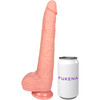 The Stallion 10 Inch Silicone Realistic Dildo With Balls & Suction Cup Base By Fukena - Vanilla