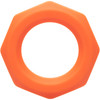 Alpha Liquid Silicone Sexagon Cock Ring By CalExotics - Orange