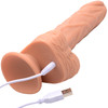 Strap U Groove Harness Set Silicone Vibrating & Rotating Rechargeable Dildo With Remote - Vanilla