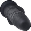 Strap U Power Pecker 7" Silicone Suction Cup Dildo With Balls - Black