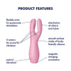 Satisfyer Threesome 3 Rechargeable Waterproof 12-Function Dual Stimulation Vibrator - Pink