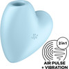Satisfyer Cutie Heart Pressure Wave Rechargeable Waterproof Clitoral Stimulator - Blue