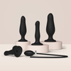 Strap-on-Me Inflatable Silicone Suction Cup Dildo Plug - Black