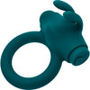 Playboy Pleasure Bunny Buzzer Rechargeable Silicone Vibrating Cock Ring - Evergreen
