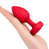 b-Vibe Vibrating Heart Silicone Rechargeable Anal Plug With Remote - Medium / Large