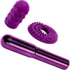 Le Wand Grand Bullet Waterproof Vibrator With Textured Silicone Sleeve & Ring - Cherry Purple