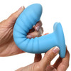 Simply Sweet Ribbed Silicone G-Spot Suction Cup Dildo - Blue