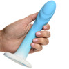 Simply Sweet Rippled Silicone G-Spot Suction Cup Dildo - Blue & White