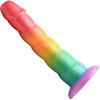 Simply Sweet Swirl Rainbow 6.6" Silicone Suction Cup Dildo