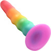 Simply Sweet Zigzag Rainbow 6.7" Silicone Suction Cup Dildo