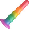 Simply Sweet Zigzag Rainbow 6.7" Silicone Suction Cup Dildo