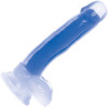 Lollicock Glow In The Dark 8.2" Silicone Suction Cup Dildo With Balls - Blue