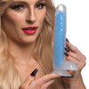 Lollicock Glow In The Dark 8.2" Silicone Suction Cup Dildo With Balls - Blue