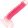 Lollicock Glow In The Dark 8.2" Silicone Suction Cup Dildo With Balls - Pink