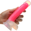 Lollicock Glow In The Dark 8.2" Silicone Suction Cup Dildo With Balls - Pink