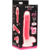 Lollicock Glow In The Dark 8.2" Silicone Suction Cup Dildo With Balls - Pink