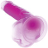 Lollicock Glow In The Dark 8.2" Silicone Suction Cup Dildo With Balls - Purple