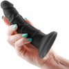 Colours Pleasures Thin 5 Inch Black Silicone Suction Cup Dildo