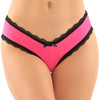 Bottoms Up Dahlia Pink Hipster Panty with Keyhole Cutout by Fantasy Lingerie - L/XL