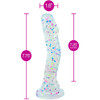 Neo Elite Hanky Panky Glow In The Dark 7.75" Silicone Suction Cup Dildo by Blush - Confetti