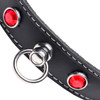 Master Series Leather Collar With Rhinestones - Red
