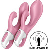 Satisfyer Air Pump Bunny 2 Inflatable Rechargeable Dual Stimulation Vibrator - Pink