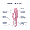 Satisfyer Air Pump Bunny 2 Inflatable Rechargeable Dual Stimulation Vibrator - Pink