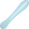 Satisfyer Triple Oh Silicone Combination Dual Stimulation & Wand Style Vibrator - Light Blue
