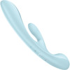 Satisfyer Triple Oh Silicone Combination Dual Stimulation & Wand Style Vibrator - Light Blue