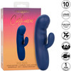 Cashmere Silk Duo Rechargeable Waterproof Silicone Rabbit Vibrator By CalExotics - Blue