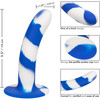 Admiral Swirl Probe 5.5" Silicone Suction Cup Dildo By CalExotics - Blue & White